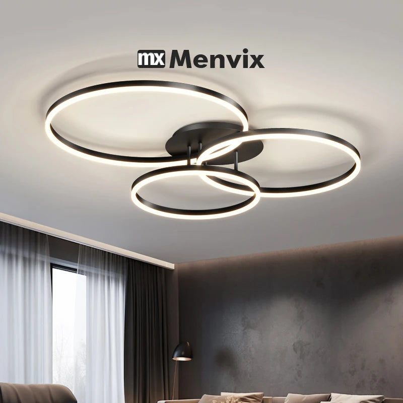 plafonnier led rond moderne luminaires salon chambre blanc noir épuré lumière dimmable