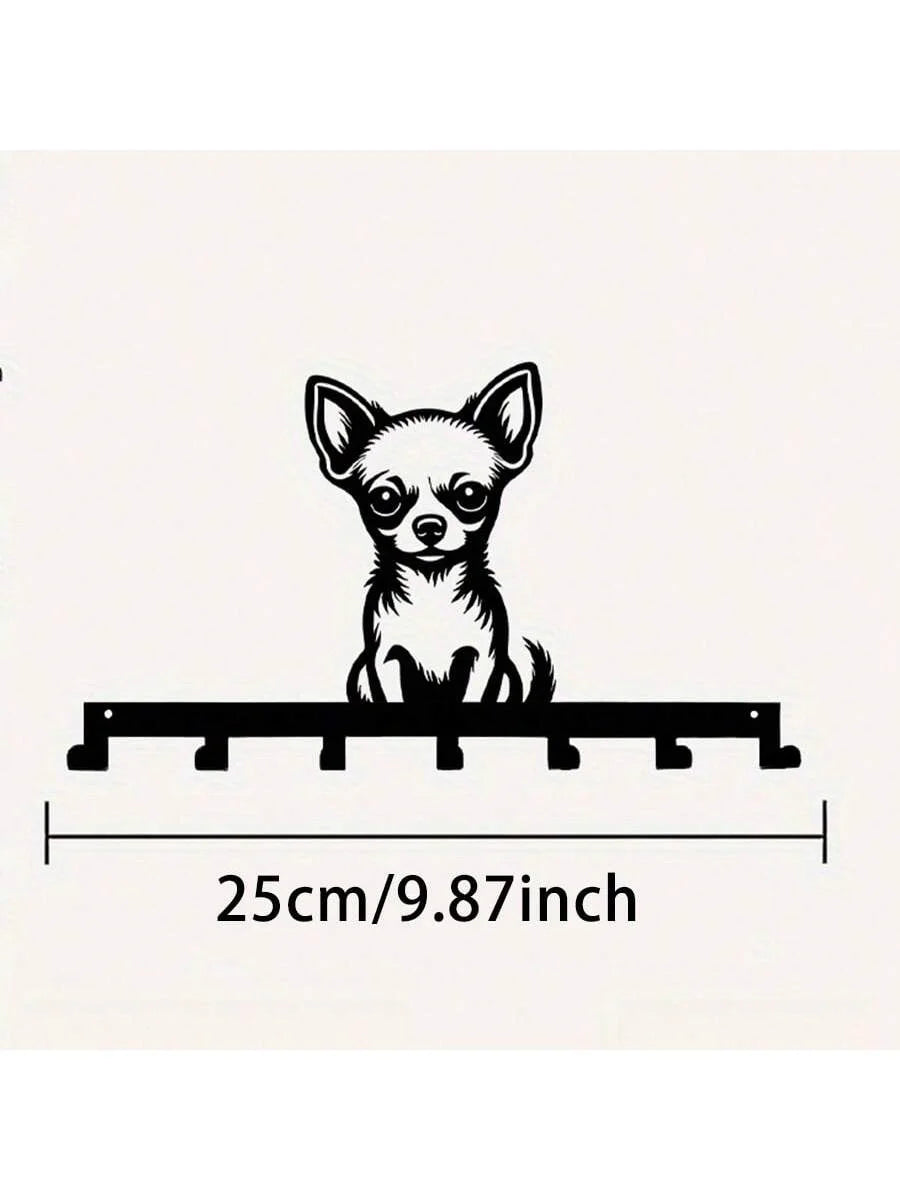 porte clefs mural noir silhouette chien pattes moderne decoration maison objet decoratif