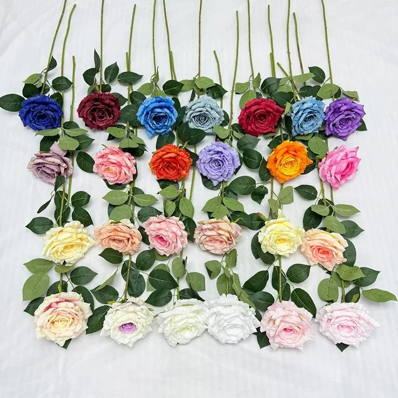 branche rose artificielle soie fleurs décoratives mariage intérieur fleurs artificielles longues tiges vertes décorations