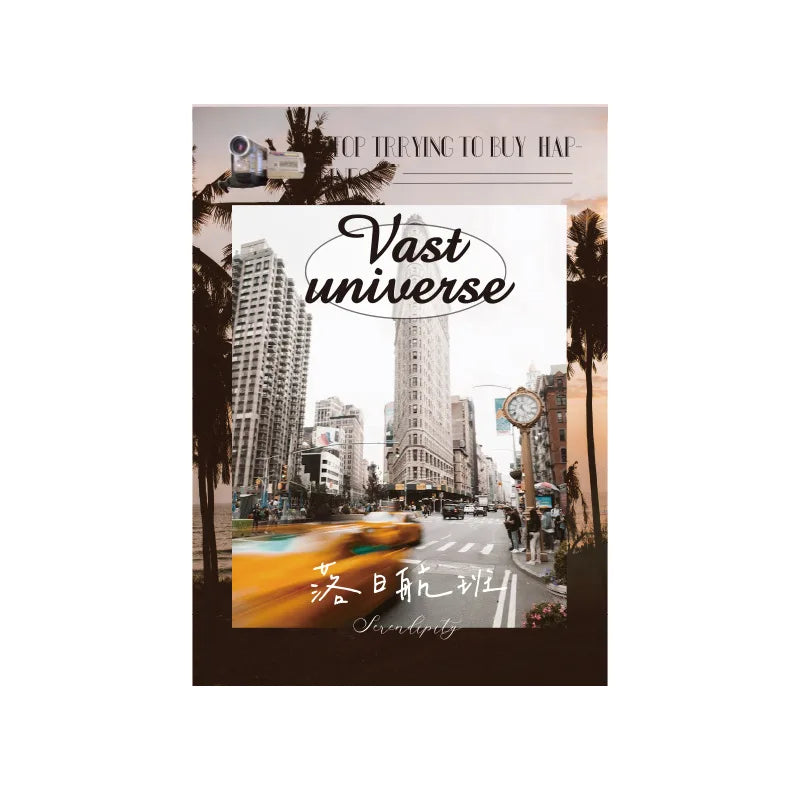 cartes postales vintage paysages urbains nature clips décoratives minimalistes modernes