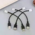 câble usb connecteur led noir plat moderne sans soudure 8mm 10mm 10 pièces