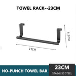 porte serviettes mural acier inoxydable moderne fixé adhésif argent noir uni