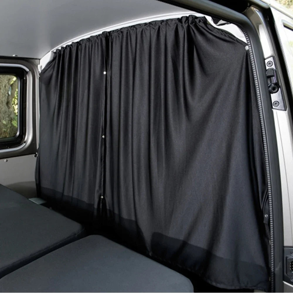 rideau occultant noir plissé tissu opaque van camping car caravane��