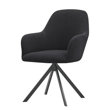 housse fauteuil pivotant jacquard gris moderne élasthanne polyester tringles complète