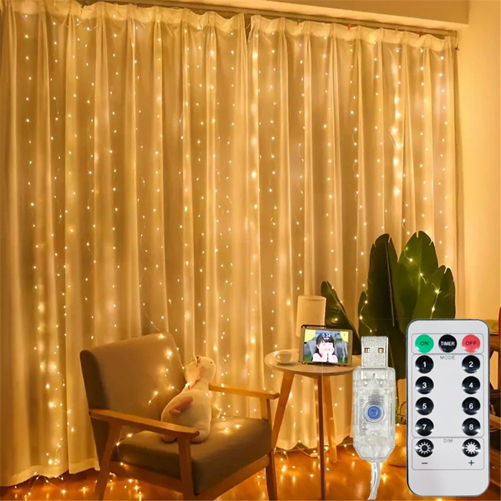 guirlande lumineuse led blanc chaud usb telecommande decoration chambre salon mariage feste ambiance moderne
