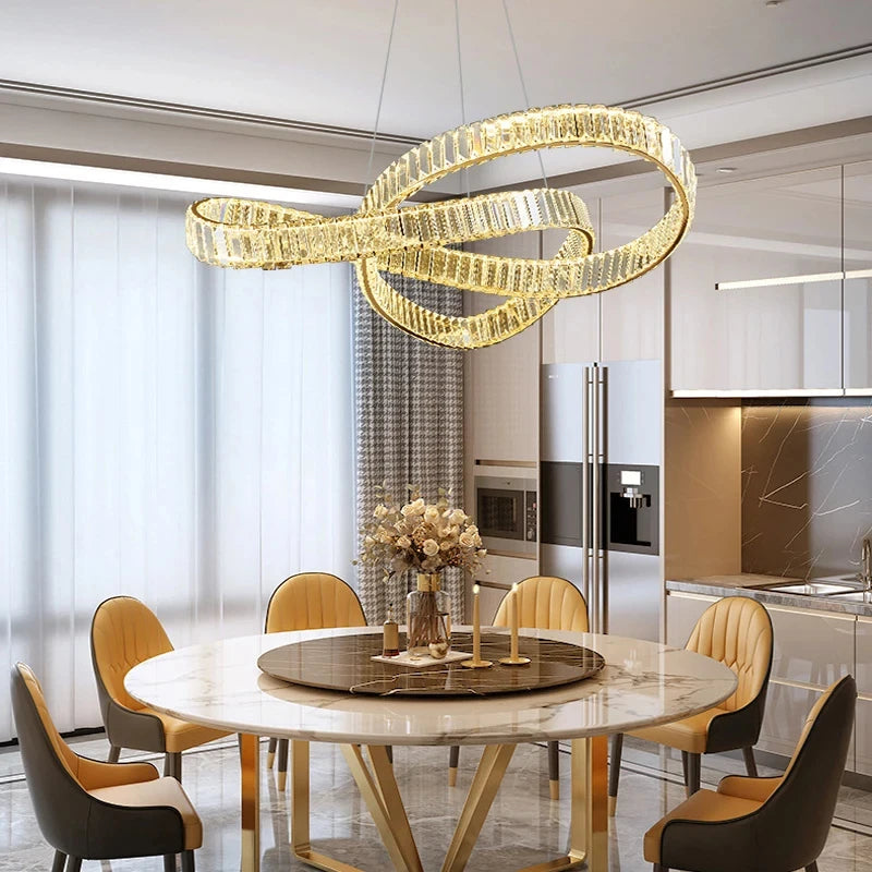 suspension lumineuse pendentif cristal or brillant moderne élégant 4000k 3000k 6000k led 10m2