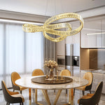 suspension lumineuse pendentif cristal or brillant moderne élégant 4000k 3000k 6000k led 10m2