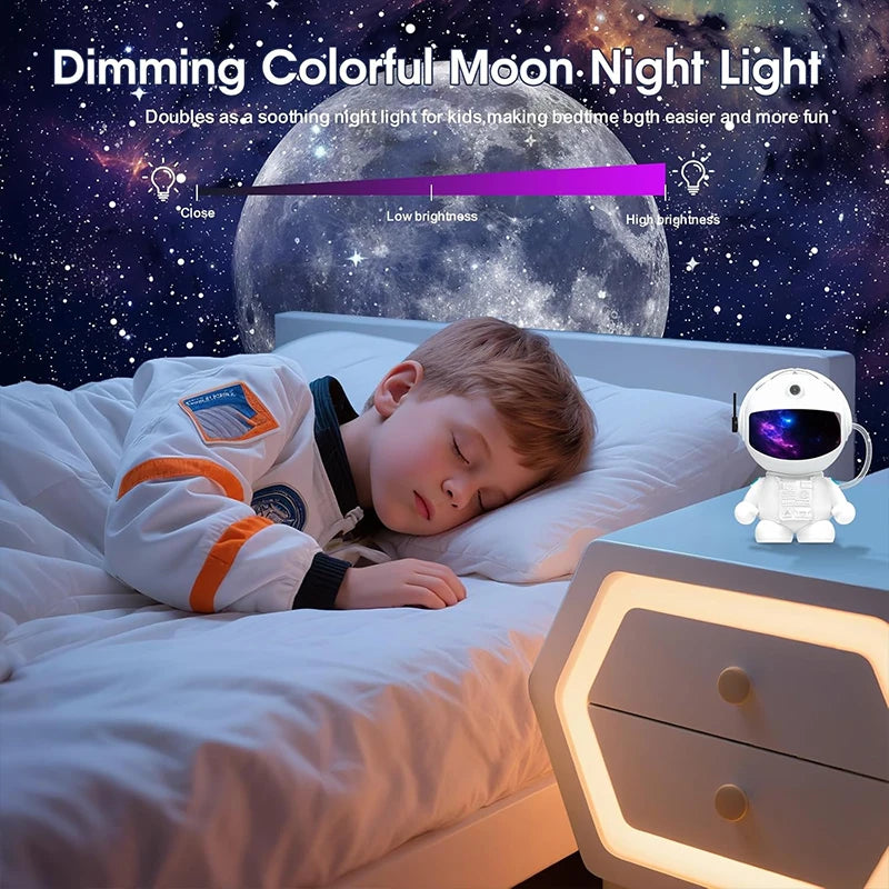 projecteur d'étoiles astronaute galaxie blanc moderne 12 disques projection flux lumineux nébulose chambre enfant
