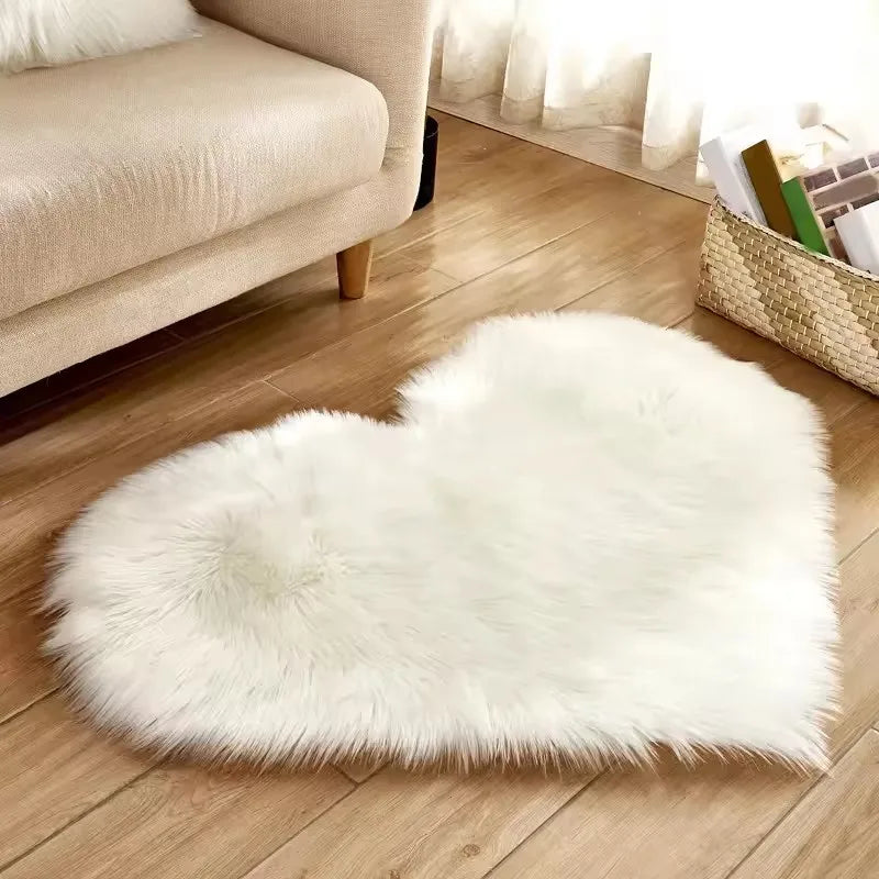tapis fourrure synthétique blanc rose moderne 30cm 40cm 40cm 50cm 70cm 90cm