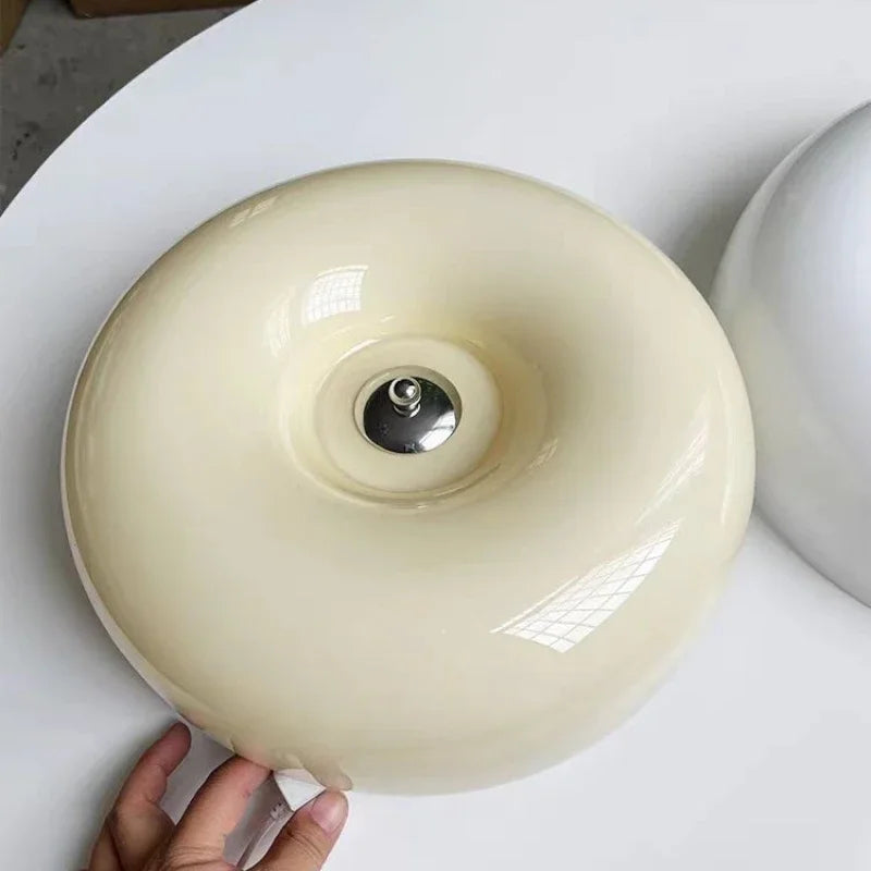 lampe moderne blanc crème texture lisse ampoule led 6000k 3000k éclairage quotidien cuisine montée