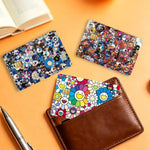 autocollants imperméables cartes credit debit transport multicolore floral popart adhésifs portefeuilles cartes modernes