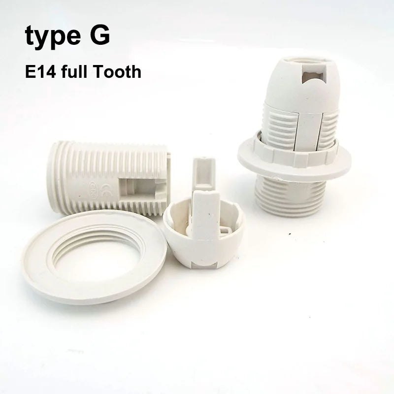 support douille lampe e14 e27 base abat jour moderne noir blanc fixation adhésive