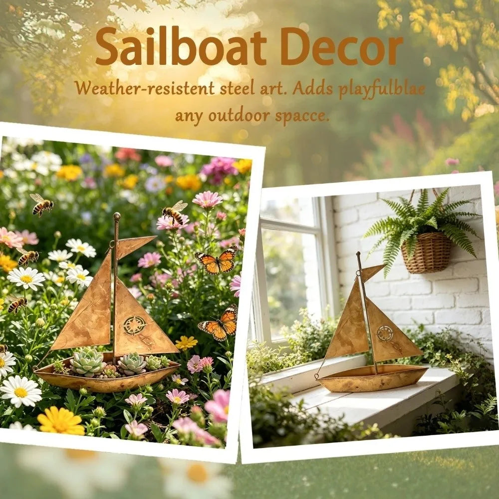 pots fleurs métal rustique nautique bateau décoration extérieure plante grasse herbes aromatiques motifs floraux