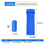 matelas gonflable camping pliant pompe main sac rangement oreiller randonnée