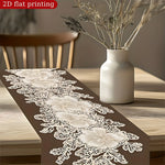 nappe décorative marron fleur dentelle semi transparente vintage table manger