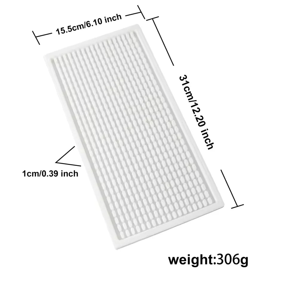 tapis protection vaisselle silicone moderne perforé vert gris blanc