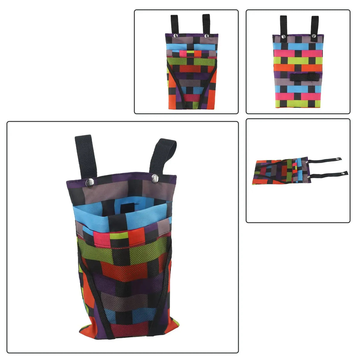 sac vélo noir rayures zèbre motifs colorés clips pratiques modernes