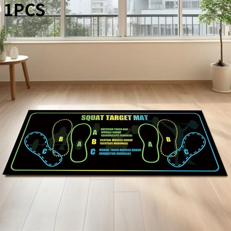 tapis d'entraînement fitness multicolore antidérapant squats marquages musculaires usage maison sport
