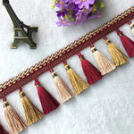 ruban franges couleur boho chic tissu polyestere largeur 8cm deco artisanale