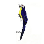 ornement jardin oiseau artificiel rouge bleu vert rose jaune blanc plumes yeux brillants clipsextérieur