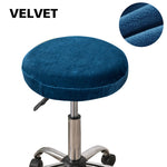 coussin tabouret velours bleu marine marron moderne élastique chair cover universel