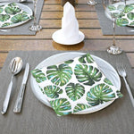 serviettes papier jetables motif animal zèbre léopard feuilles tropicales verte moderne anniversaire mariage baptême