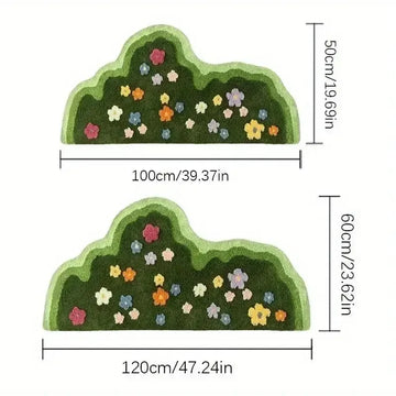 tapis vert moderne fleurs colorées antidérapant imperméable intérieur salon chambre