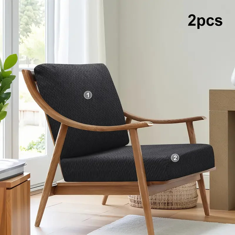 coussins chaise couverture canapé deux trois places tissu jacquard motifs géométriques élastiques moderne vert