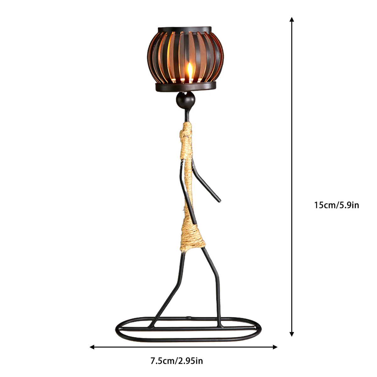 supports bougie métal artisanal figurines humaines couleurs vives mariage décoration intérieure moderne classique