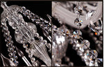 lustre cristal transparent argenté classique baroque sans ampoule toucher interrupteur chromé