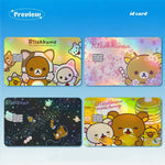 autocollants carte d'identité dessin animé rilakkuma chats motifs floraux multicolore résistants eau protection vinyl