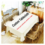 nappe personnalisable imprimée motifs fleurs étoiles phrases table blanc crème rouge