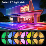 ruban led solaire ip67 waterproof 5m multicolore télécommande moderne extérieur noël