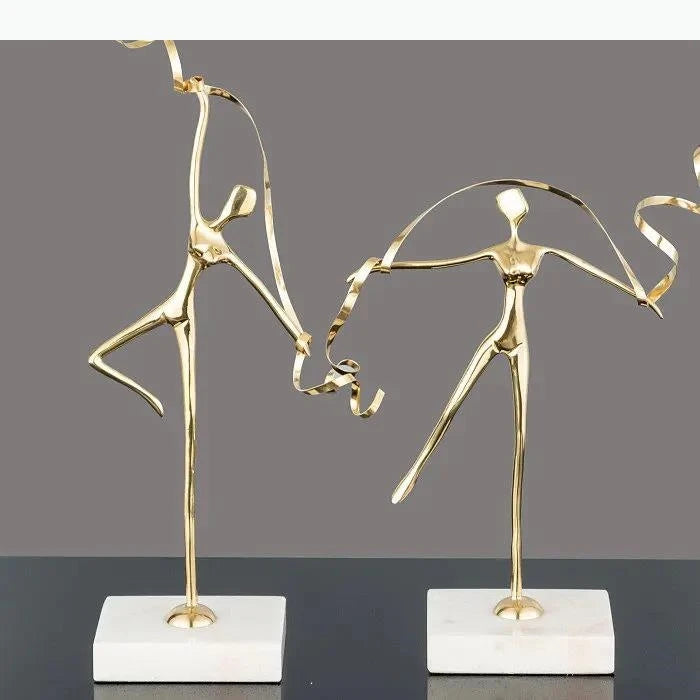sculpture abstraite or contemporaine base plate moderne maison