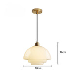 lampe suspendue minimaliste verre blanc opaque métal doré salon chambre