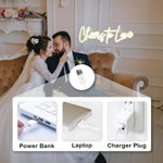 néon lumineux blanc cheers to love moderne décoration intérieure câble usb chargeur