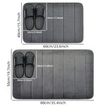 tapis bain moderne bleu foncé gris motifs géométriques doux absorbant antidérapant respectueux environnement