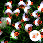 guirlande lumineuse abeilles led solaire impermée moderne orange blanc rougeextérieur jardin clips batteries