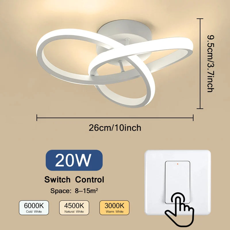 luminaire led blanc noir moderne abstrait surface éclairage quotidien couleurs interrupteur led driver