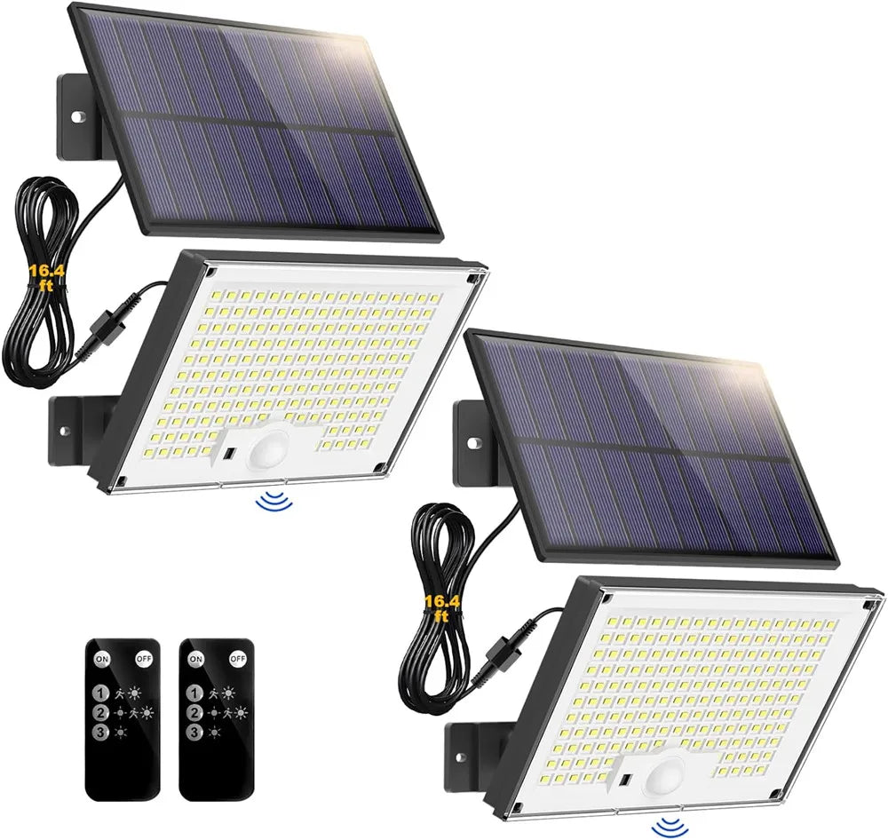 lampe solaire murale noire panneau photovoltaïque led moderne télécommandes câblesextérieur
