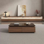 meuble tv moderne mdf noir bois naturel support télé 160cm assemblage facile salon