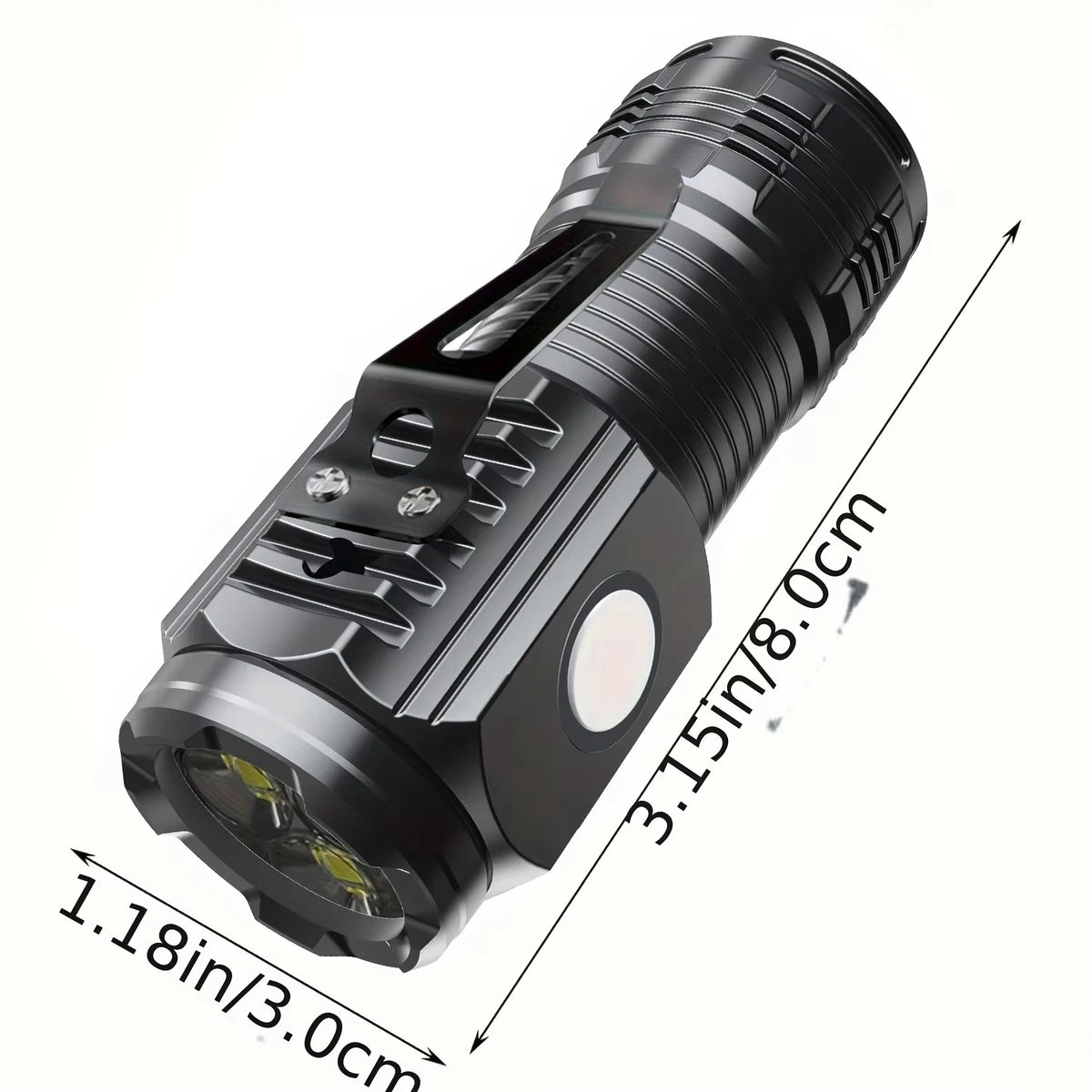 lampe torche rechargeable led verte moderne résistante chocs clip usb