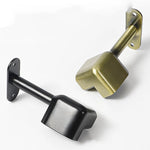 support mural rideau noir bronze moderne plaque fixation