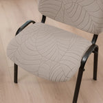 housses chaise polyester jacquard rayures modernes couverture chaise banquet gris clair ajustable protégeant universel