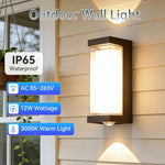 lampe murale extérieure moderne noire fixée ipx4 85265v led an