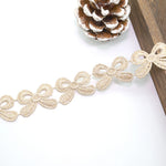 ruban dentelle fleurs nœuds beige clair décoratif polyester soluble eau tricot bricolage partenaire longueur