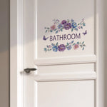 autocollant mural fleurs papillons art floral violet bleu rose vert pvc adhésif salon chambre