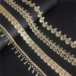 ruban dentelle doré fleurs classique polyester bricolage décoration partie accessoires artisanat élégant