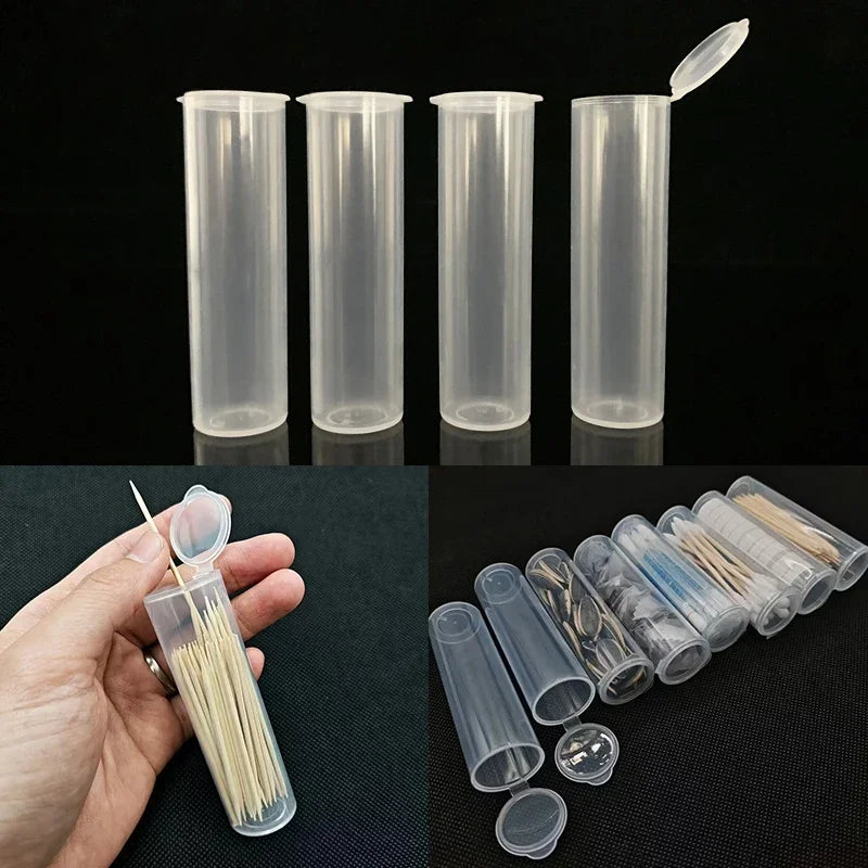 porte cure dents portable boîte rangement écouvillons organisateur voyage maquillage essentiels couvercle moderne transparent