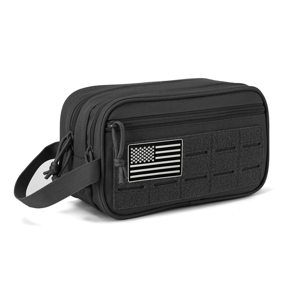 sac toilette vert olive militaire poignée amovible poches maille compartiment étanche 200ml rechargeable durable